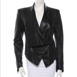 Black Helmut Lang leather jacket